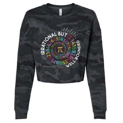 Irrational But Well Rounded Pi Day Math Teacher Cropped Pullover Crew