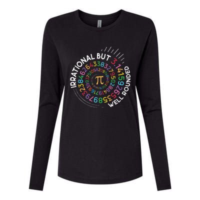 Irrational But Well Rounded Pi Day Math Teacher Womens Cotton Relaxed Long Sleeve T-Shirt