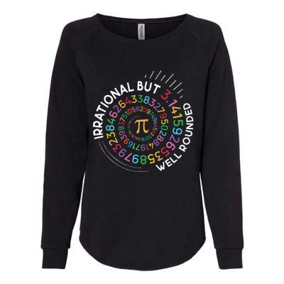 Irrational But Well Rounded Pi Day Math Teacher Womens California Wash Sweatshirt