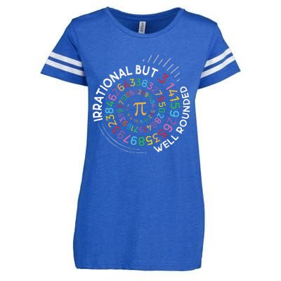 Irrational But Well Rounded Pi Day Math Teacher Enza Ladies Jersey Football T-Shirt