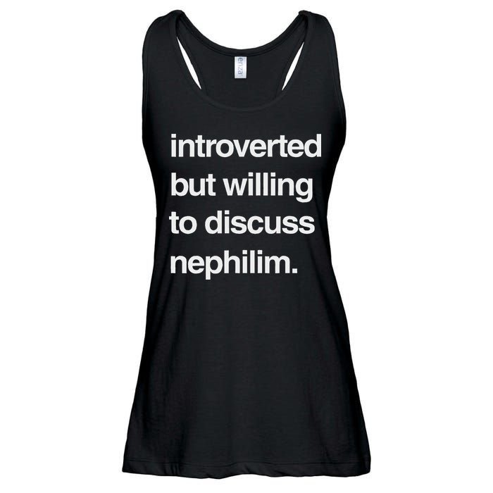 Introverted But Willing To Discuss Nephilim Ladies Essential Flowy Tank