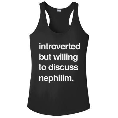 Introverted But Willing To Discuss Nephilim Ladies PosiCharge Competitor Racerback Tank
