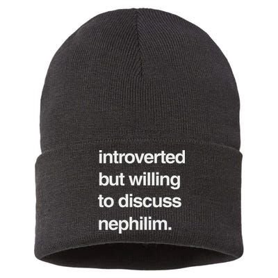 Introverted But Willing To Discuss Nephilim Sustainable Knit Beanie