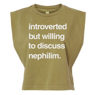Introverted But Willing To Discuss Nephilim Garment-Dyed Women's Muscle Tee