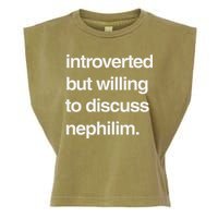 Introverted But Willing To Discuss Nephilim Garment-Dyed Women's Muscle Tee
