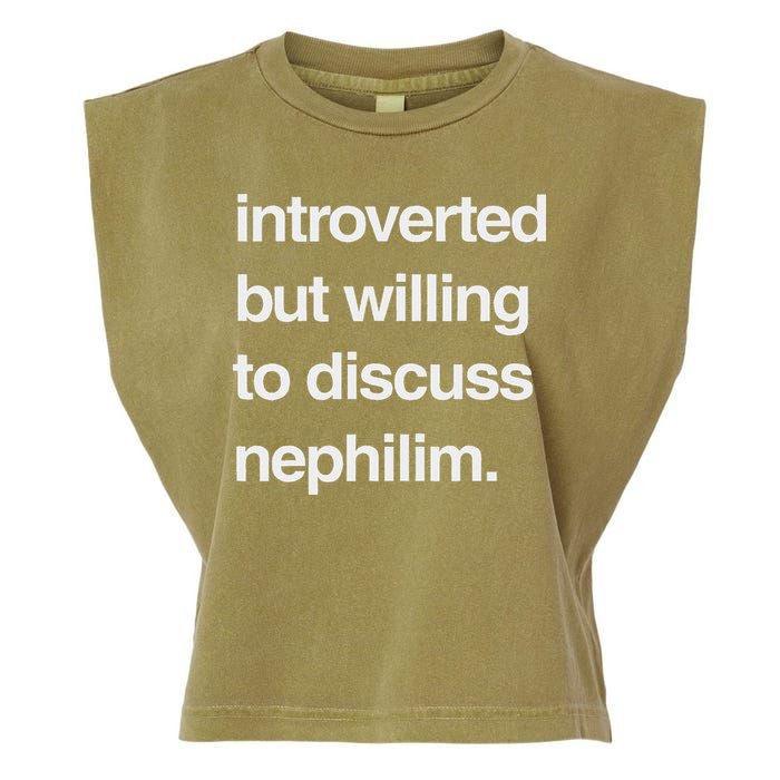 Introverted But Willing To Discuss Nephilim Garment-Dyed Women's Muscle Tee