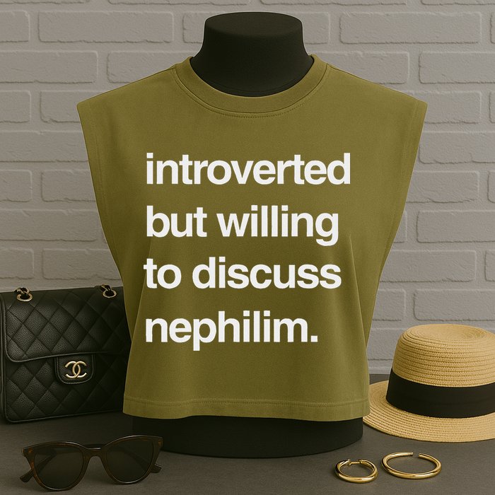 Introverted But Willing To Discuss Nephilim Garment-Dyed Women's Muscle Tee