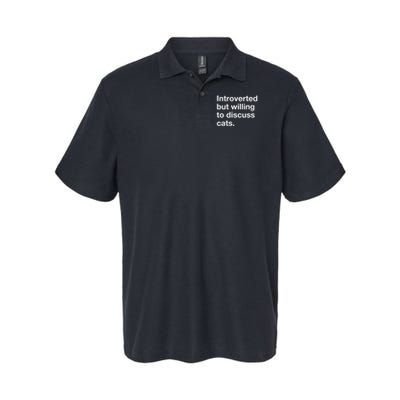 Introverted But Willing To Discuss Cats Funny Cat Quote Softstyle Adult Sport Polo