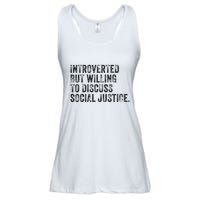 Introverted But Willing To Discuss Social Justice Vintage Ladies Essential Flowy Tank