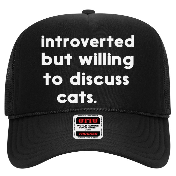 Introverted But Willing To Discuss Cats Funny Cat Lover Trucker Hat