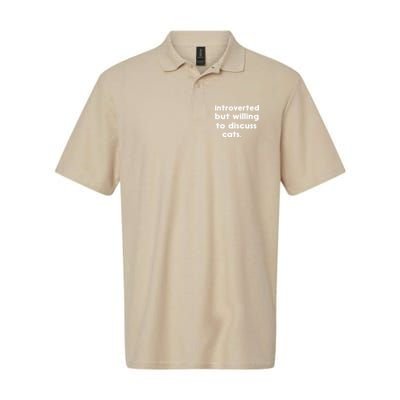 Introverted But Willing To Discuss Cats Funny Cat Lover Softstyle Adult Sport Polo