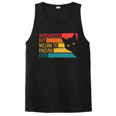 Introverted But Willing To Discuss Cats Funny Cats Lover Gift PosiCharge Competitor Tank