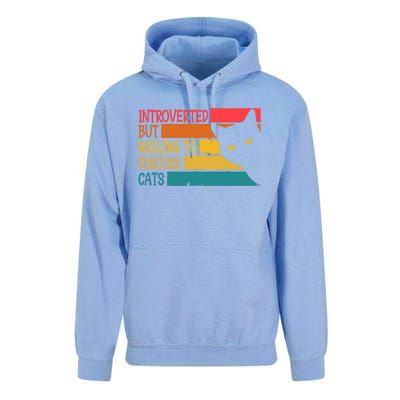 Introverted But Willing To Discuss Cats Funny Cats Lover Gift Unisex Surf Hoodie