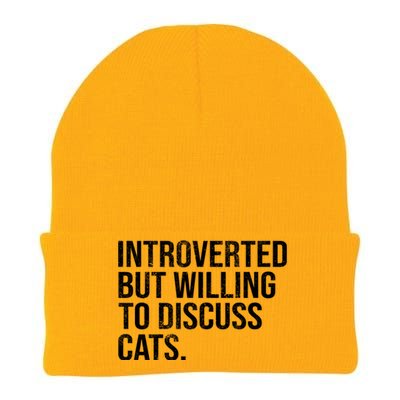 Introverted But Willing To Discuss Cats Introverts Knit Cap Winter Beanie