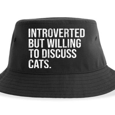 Introverted But Willing To Discuss Cats Introverts Sustainable Bucket Hat