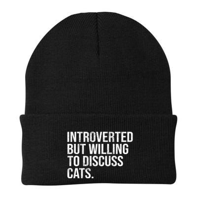 Introverted But Willing To Discuss Cats Introverts Knit Cap Winter Beanie