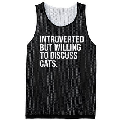 Introverted But Willing To Discuss Cats Introverts Mesh Reversible Basketball Jersey Tank