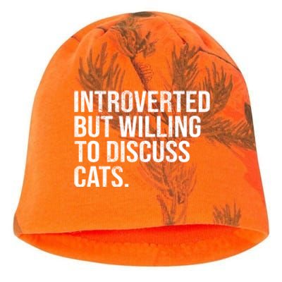 Introverted But Willing To Discuss Cats Introverts Kati - Camo Knit Beanie