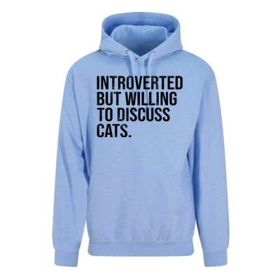 Introverted But Willing To Discuss Cats Introverts Unisex Surf Hoodie