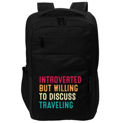 Introverted But Willing To Discuss Traveling Retro Vintage Impact Tech Backpack