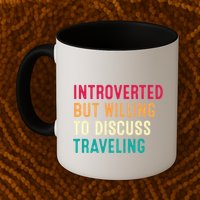 Introverted But Willing To Discuss Traveling Retro Vintage Mug