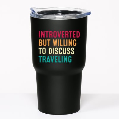 Introverted But Willing To Discuss Traveling Retro Vintage Tumbler