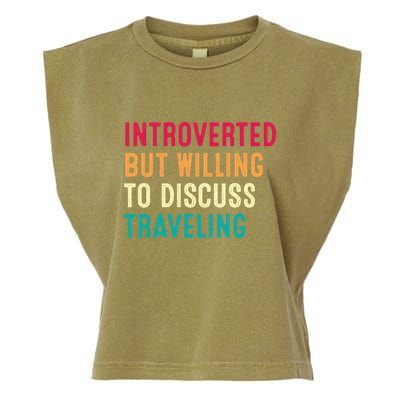 Introverted But Willing To Discuss Traveling Retro Vintage Garment-Dyed Women's Muscle Tee