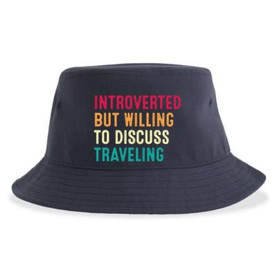 Introverted But Willing To Discuss Traveling Retro Vintage Sustainable Bucket Hat