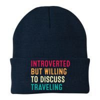 Introverted But Willing To Discuss Traveling Retro Vintage Knit Cap Winter Beanie