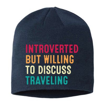 Introverted But Willing To Discuss Traveling Retro Vintage Sustainable Beanie
