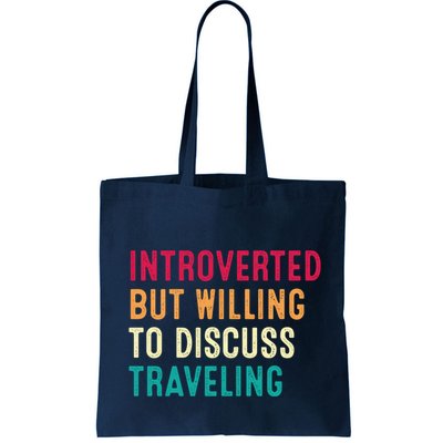 Introverted But Willing To Discuss Traveling Retro Vintage Bag
