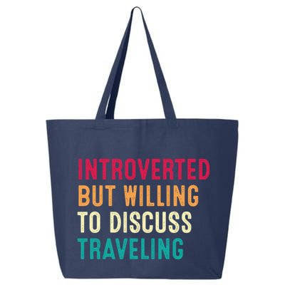 Introverted But Willing To Discuss Traveling Retro Vintage 25L Jumbo Tote