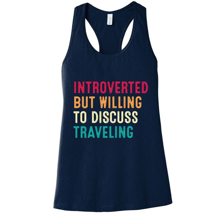 Introverted But Willing To Discuss Traveling Retro Vintage Womens Tank Top