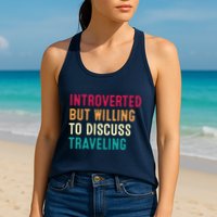 Introverted But Willing To Discuss Traveling Retro Vintage Womens Tank Top