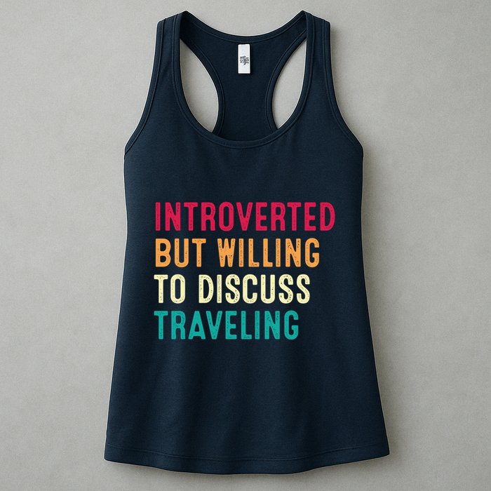 Introverted But Willing To Discuss Traveling Retro Vintage Womens Tank Top