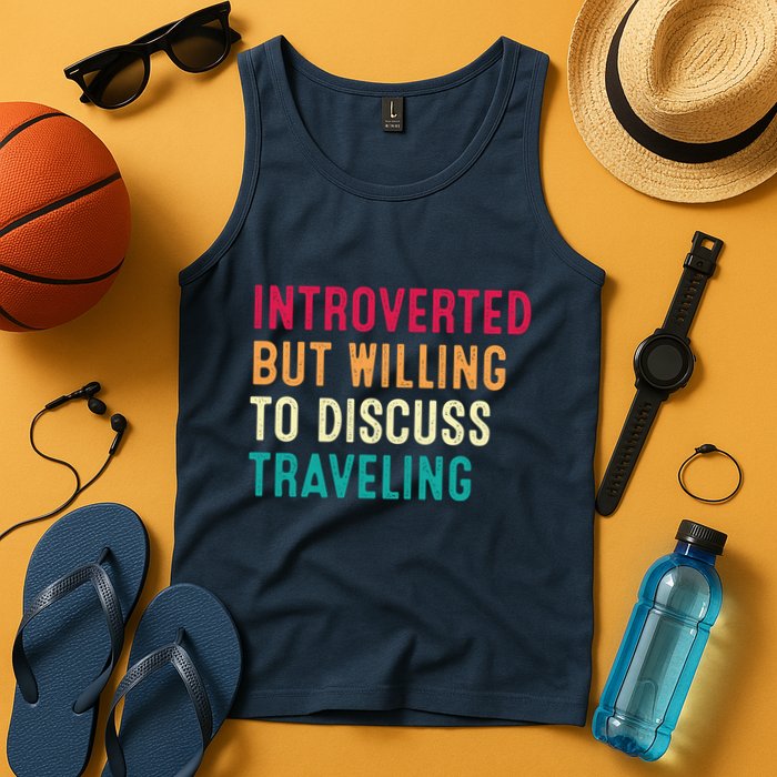 Introverted But Willing To Discuss Traveling Retro Vintage Tank Top
