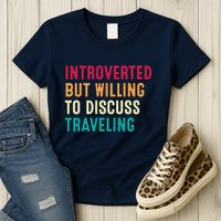 Introverted But Willing To Discuss Traveling Retro Vintage Womens T-Shirt