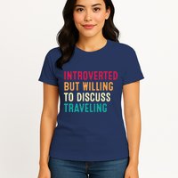 Introverted But Willing To Discuss Traveling Retro Vintage Womens T-Shirt