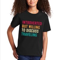 Introverted But Willing To Discuss Traveling Retro Vintage Kids T-Shirt