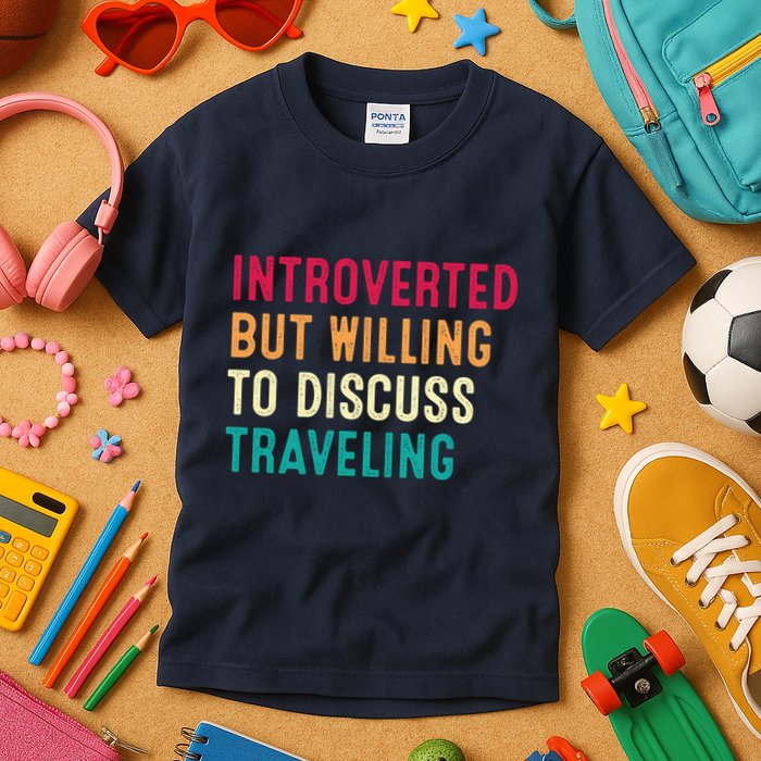 Introverted But Willing To Discuss Traveling Retro Vintage Kids T-Shirt
