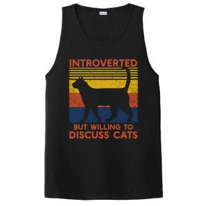 Introverted But Willing To Discuss Cats Funny Introverts Funny Gift PosiCharge Competitor Tank