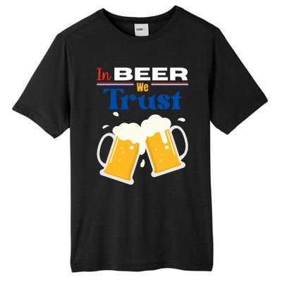 In Beer We Trust 4th Of July Tall Fusion ChromaSoft Performance T-Shirt