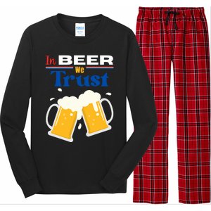 In Beer We Trust 4th Of July Long Sleeve Pajama Set