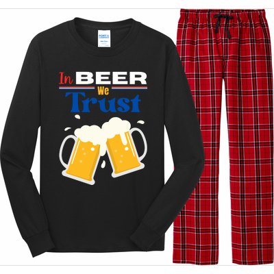 In Beer We Trust 4th Of July Long Sleeve Pajama Set