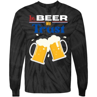 In Beer We Trust 4th Of July Tie-Dye Long Sleeve Shirt