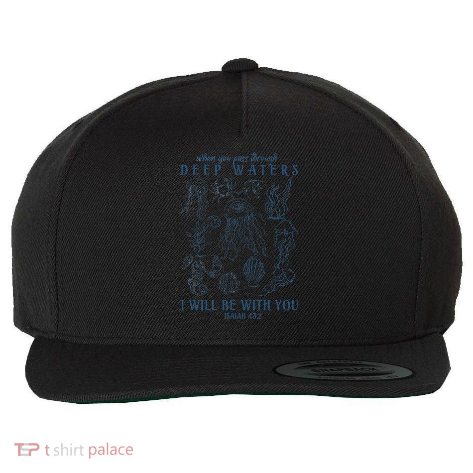 Ill Be With You Scripture Bible Verse Faith Christian Ocean Wool Snapback Cap