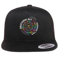 Irrational But Well Rounded Pi Day Math Teacher Student Geek Flat Bill Trucker Hat