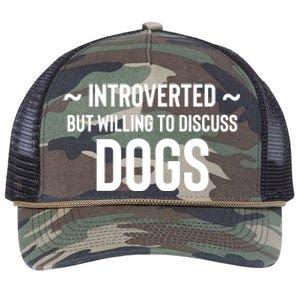 Introverted But Willing To Discuss Dogs Retro Rope Trucker Hat Cap