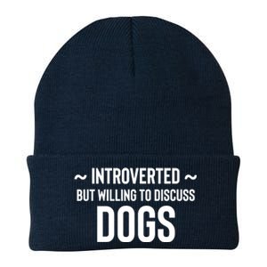 Introverted But Willing To Discuss Dogs Knit Cap Winter Beanie