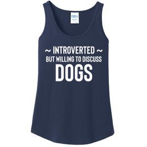 Introverted But Willing To Discuss Dogs Ladies Essential Tank